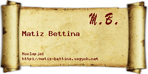 Matiz Bettina névjegykártya